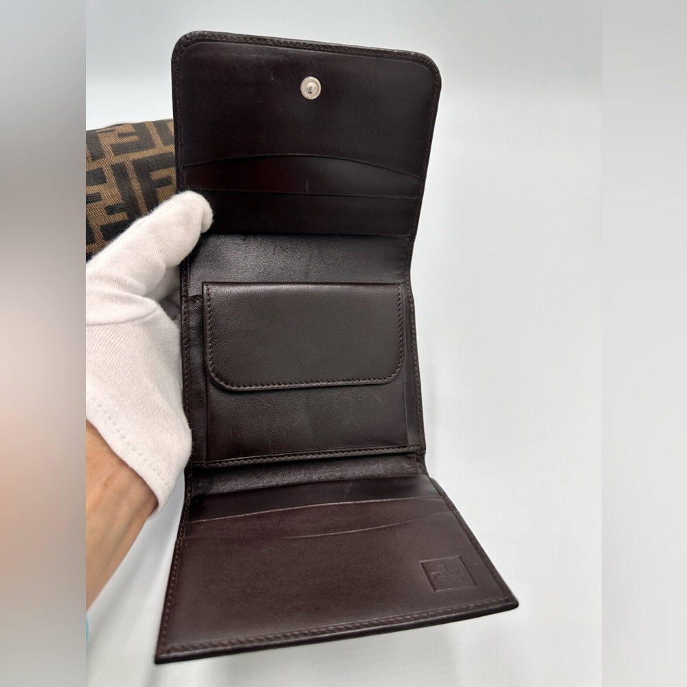 FENDI Zucca Mini Boston Handbag and Compact Wallet Bundle - Picture 12 of 14